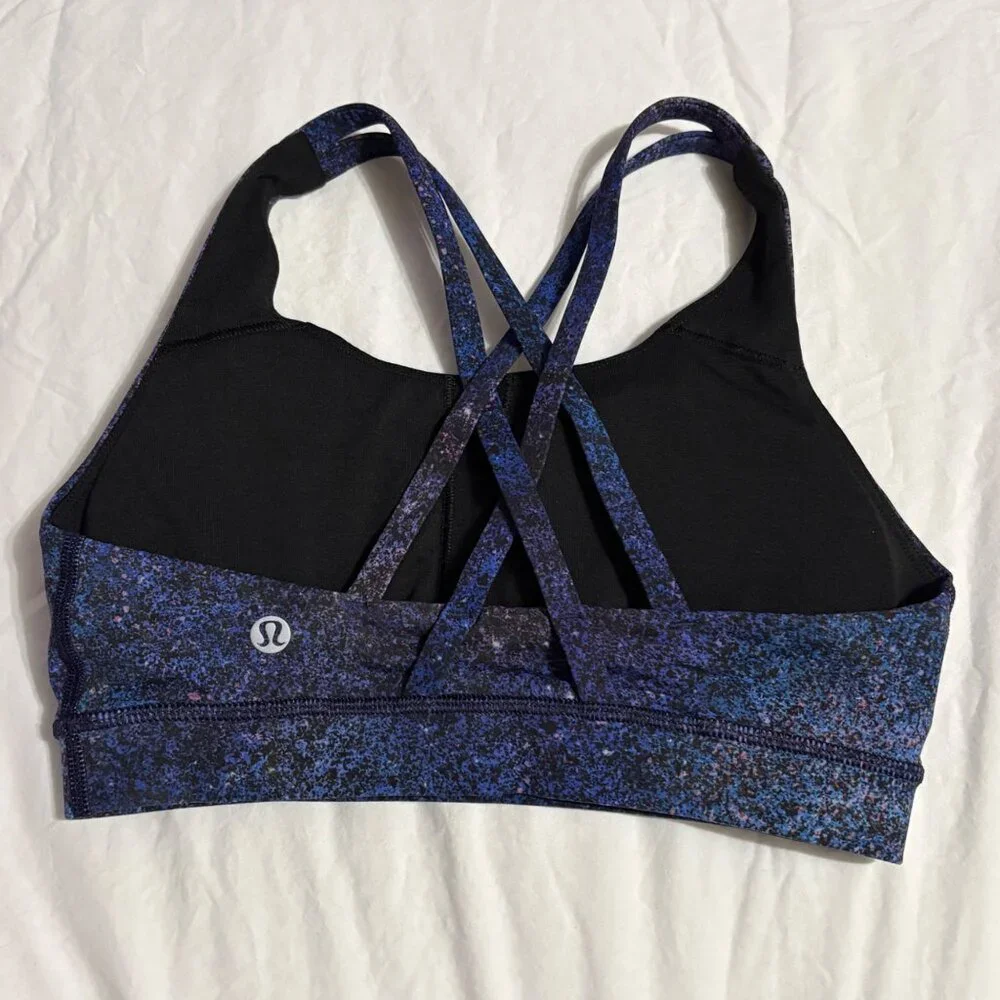 EXCELLENT Lululemon Energy Sports Yoga Bra Nulux Medium Support Purple Blue 4 - Picture 4 of 10